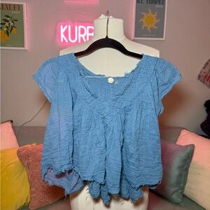 Elegant Sky Blue Women's Blouse